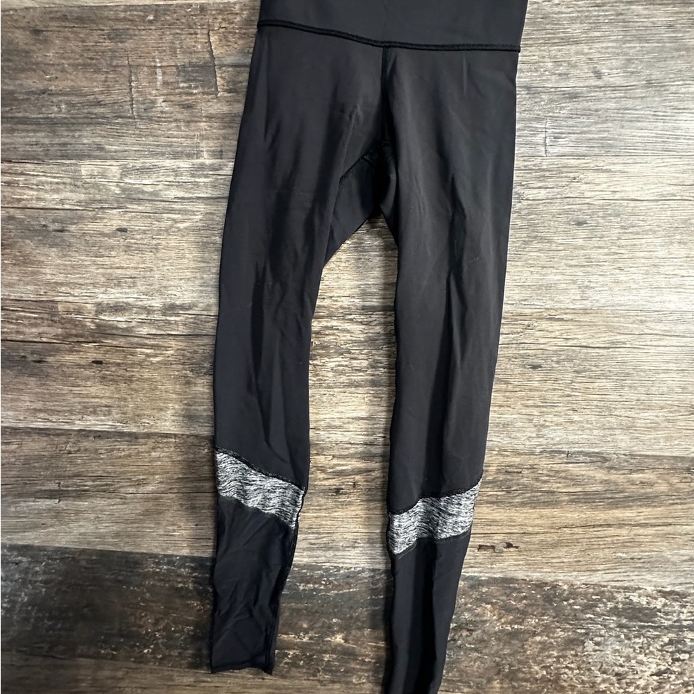 Lululemon Athletica Black Leggings with Gray Accents